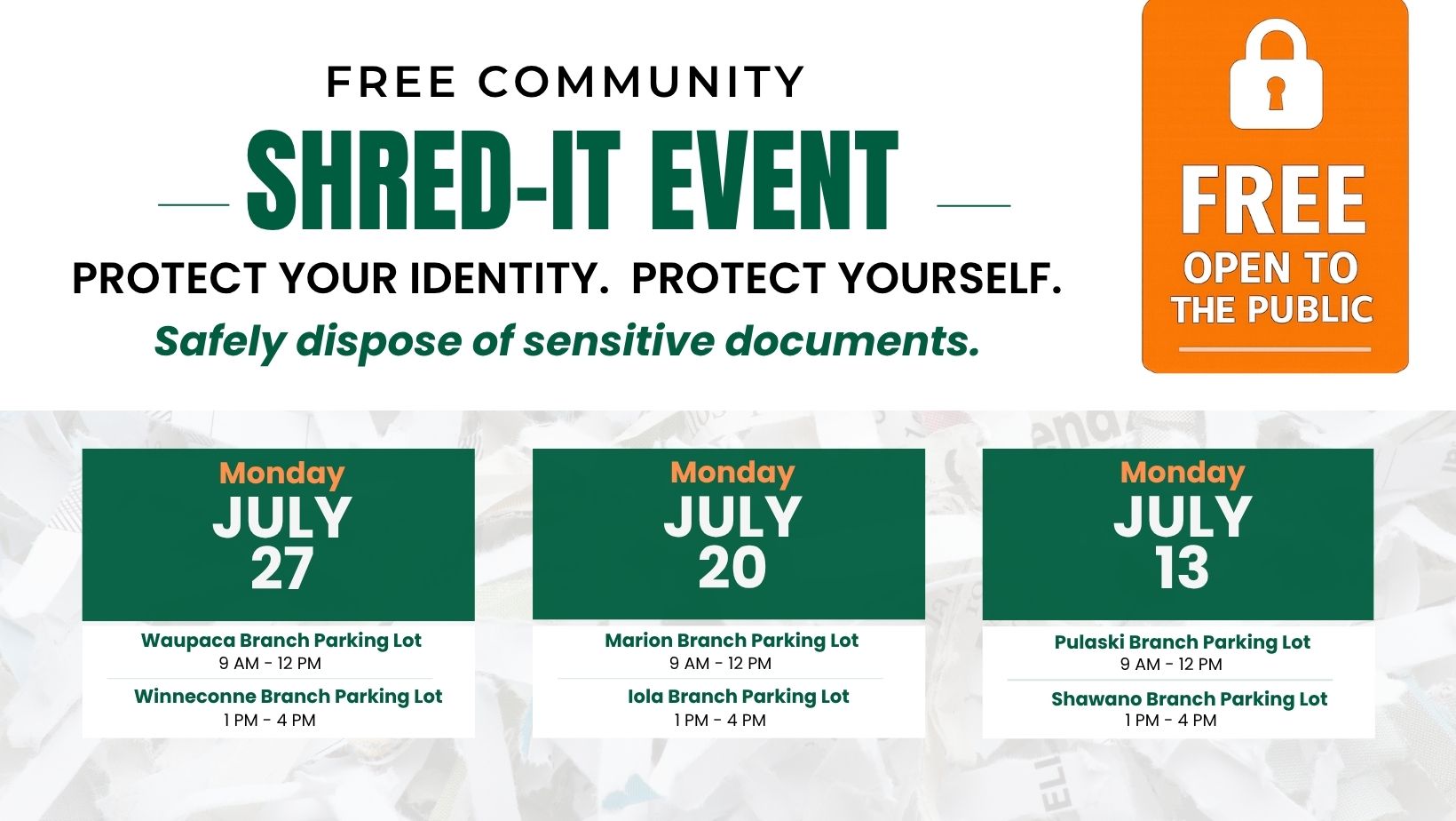 Community Shred-It Event
